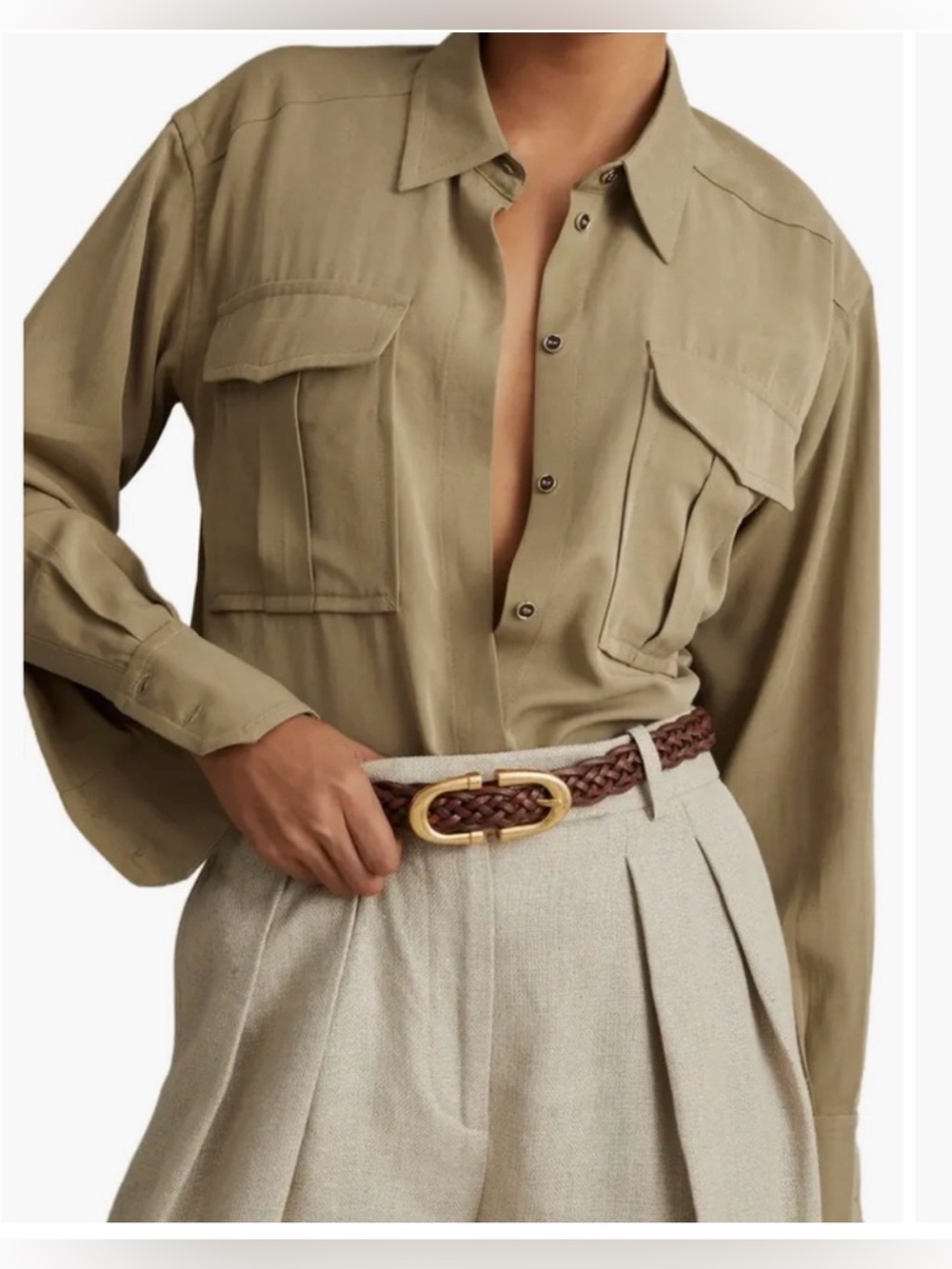 Reiss ISADOR LONG SLEEVE
KHAKI color